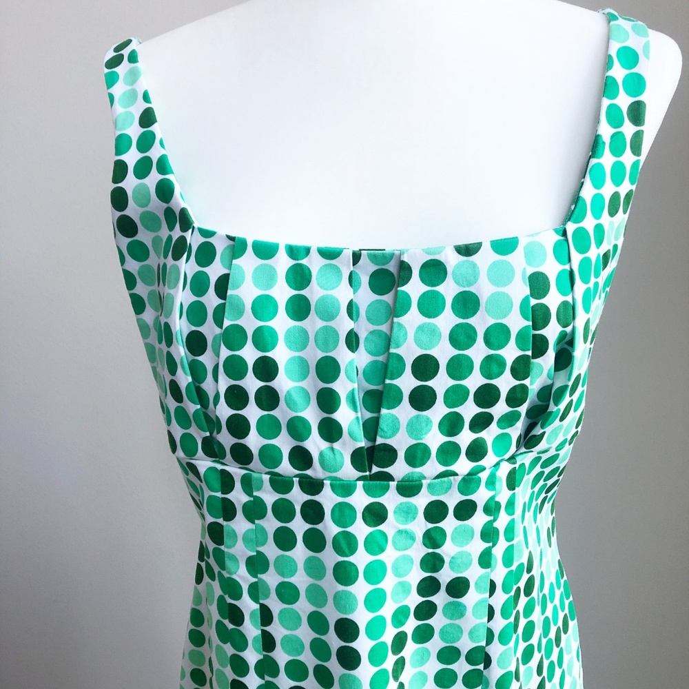 SOLD! CK Green Polka Dot Dress Sz 10 - Picture 4 of 6